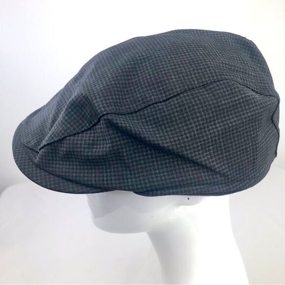 Tilly Endurables Gray Blue Plaid Newboy Peaky Blinders Fleece Earflap Cap - Picture 3 of 14
